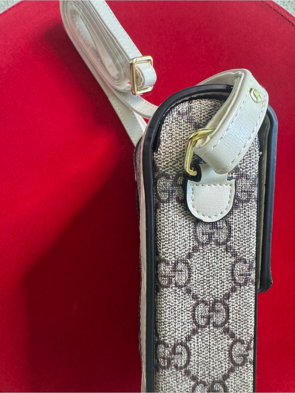 Mini Bag White Beige Monogram Crossbody Bag - Picture 6 of 8